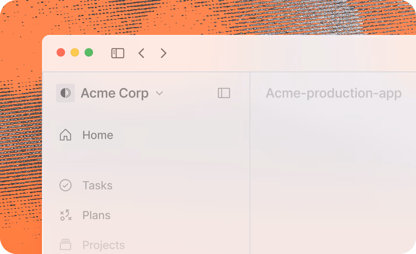 LightSprint workspace connected to a production app