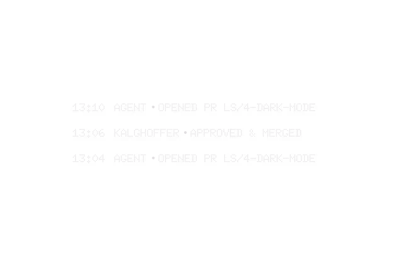 Timestamped log of who opened, approved and merged each change