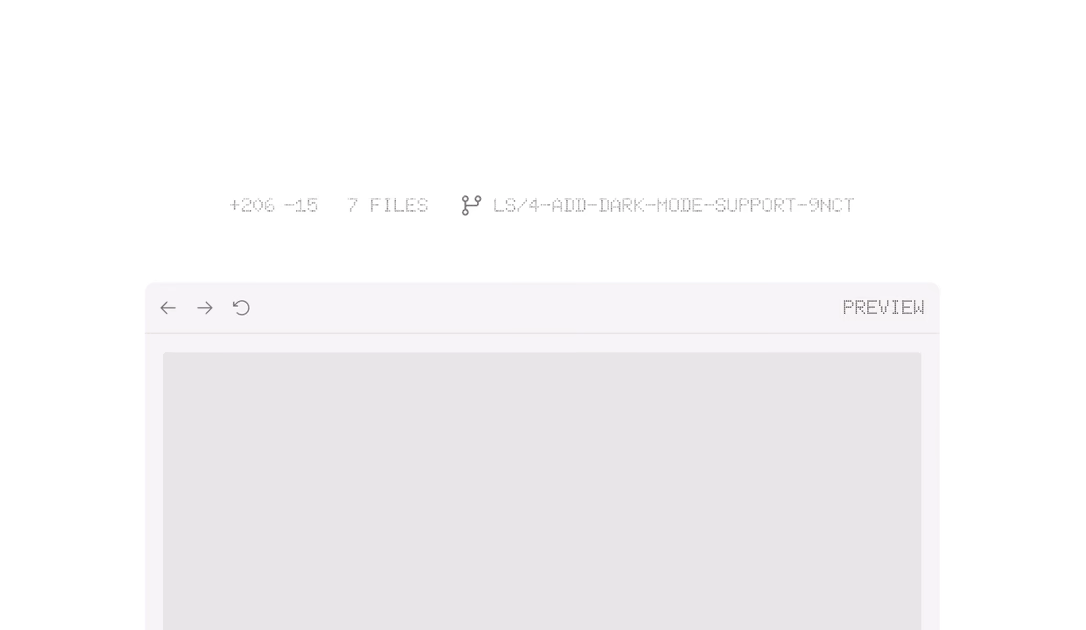 A change held for approval, showing its diff stat and branch above a preview pane