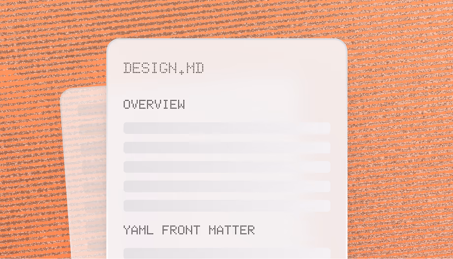 DESIGN.md document with overview and YAML front matter sections