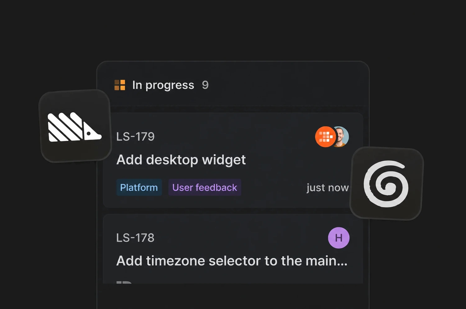 LightSprint board with in-progress tasks tagged as user feedback