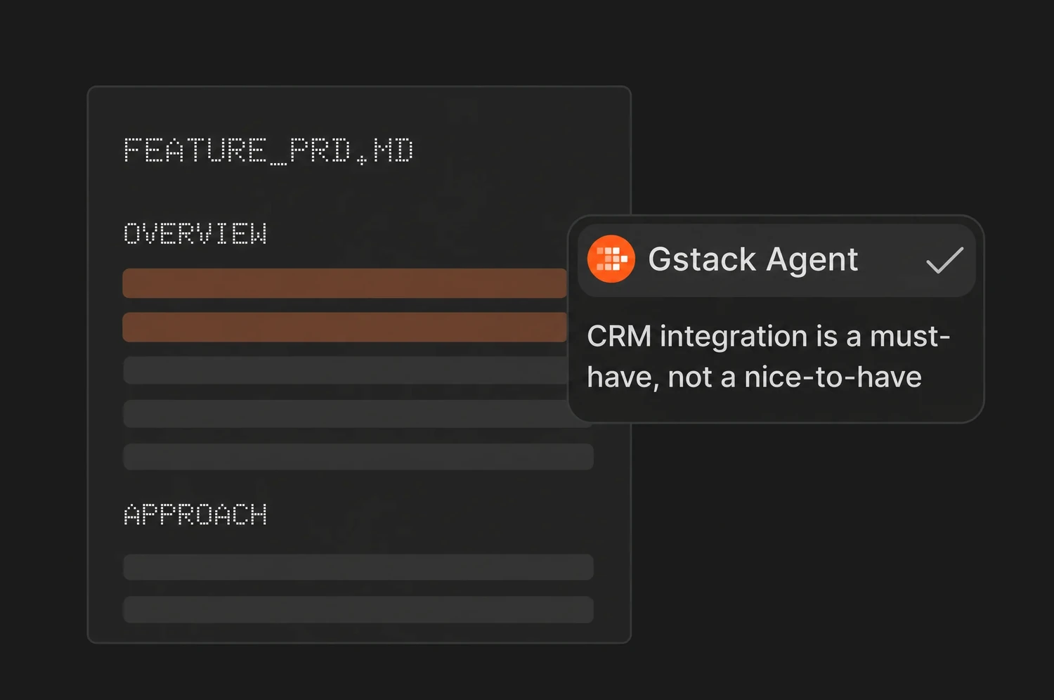 Feature PRD with an agent comment on the plan